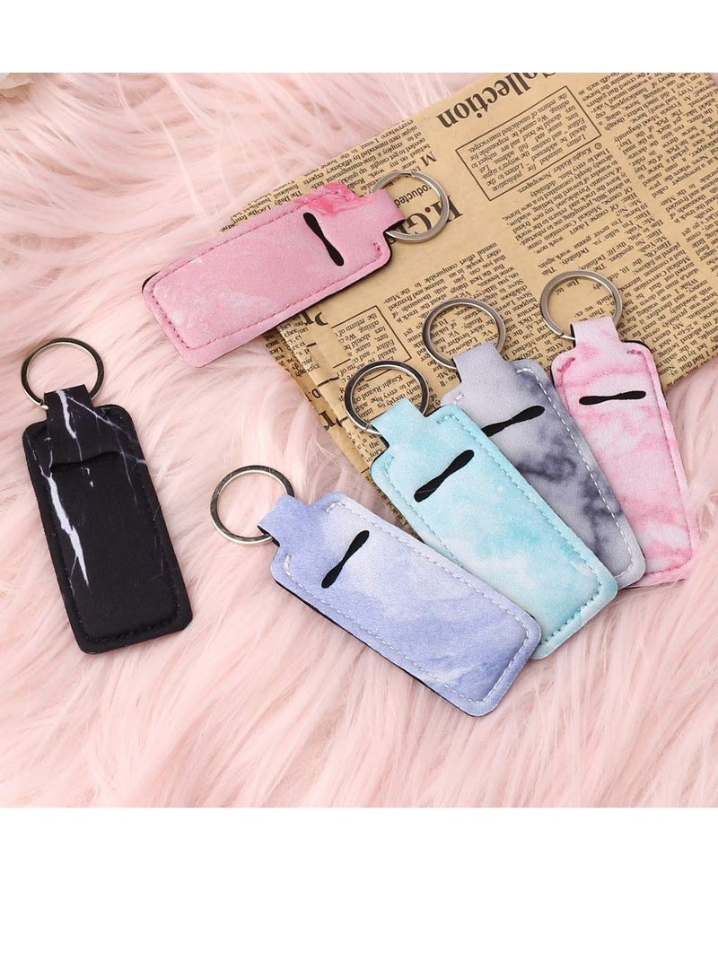 Pengxiaomei Pengxiaomei 5 Pcs Chapsticks Holder Keychain Stocking Stuffers for Women Lip Balm Holder Chapsticks Keychain Holder for Lipstick - Image 3