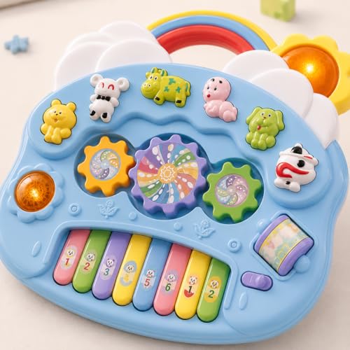 Goyal's Rainbow Music Piano with Striking Colours and Fun(Animal) Sounds for Kids, Flashing Lights & Wonderful Animal Sound Music - Image 1