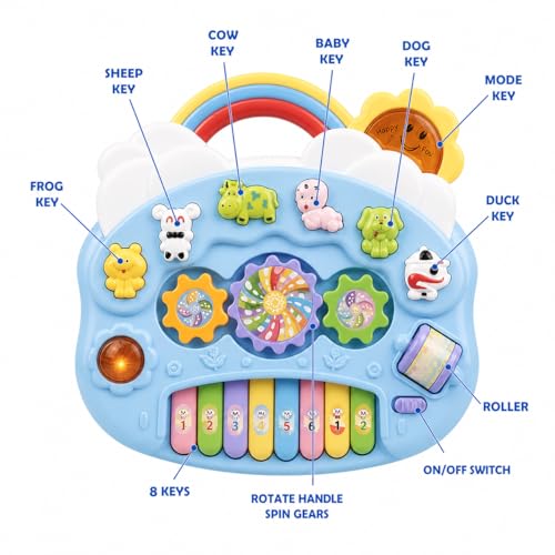 Goyal's Rainbow Music Piano with Striking Colours and Fun(Animal) Sounds for Kids, Flashing Lights & Wonderful Animal Sound Music - Image 5