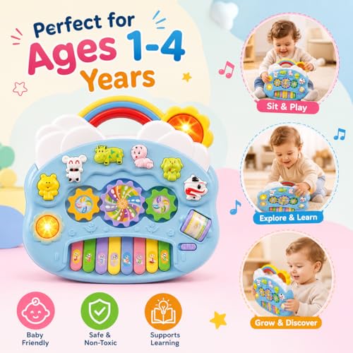 Goyal's Rainbow Music Piano with Striking Colours and Fun(Animal) Sounds for Kids, Flashing Lights & Wonderful Animal Sound Music - Image 3