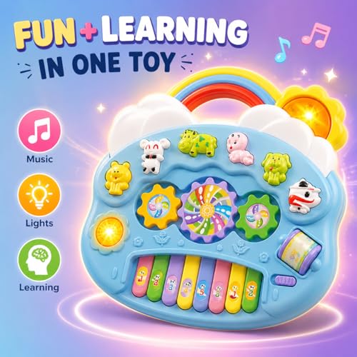 Goyal's Rainbow Music Piano with Striking Colours and Fun(Animal) Sounds for Kids, Flashing Lights & Wonderful Animal Sound Music - Image 2