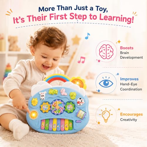 Goyal's Rainbow Music Piano with Striking Colours and Fun(Animal) Sounds for Kids, Flashing Lights & Wonderful Animal Sound Music - Image 4