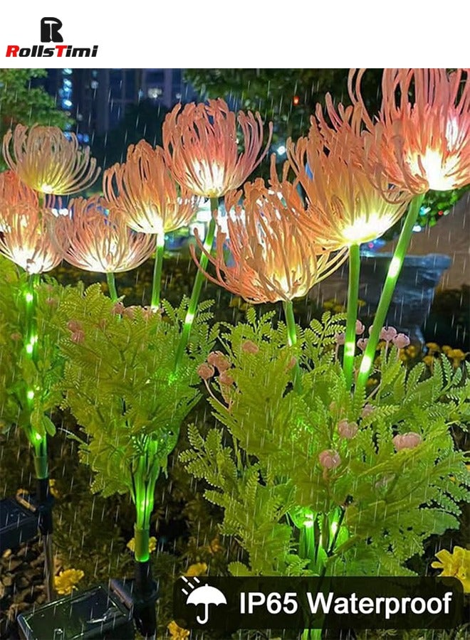 RollsTimi  Solar Flowers Outdoor Waterproof, 2 Pack Pink Garden Solar Lights Outdoor Waterproof Decorative, 2 Lighting Modes, Solar Lights for Outside Yard Patio Garden Outdoor Decorations - Image 4