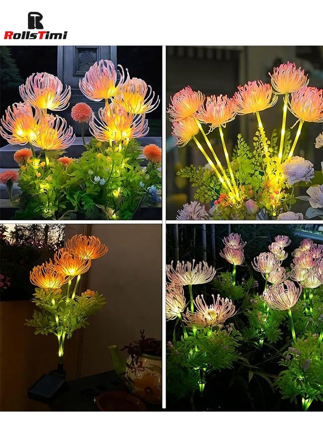 RollsTimi  Solar Flowers Outdoor Waterproof, 2 Pack Pink Garden Solar Lights Outdoor Waterproof Decorative, 2 Lighting Modes, Solar Lights for Outside Yard Patio Garden Outdoor Decorations - Image 5
