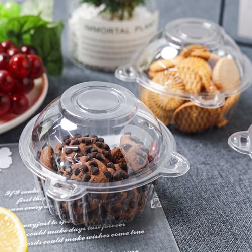 NPLUX 100 Pack Individual Cupcake Containers Plastic Cupcake Holders Deep Dome Muffin Containers - Image 3