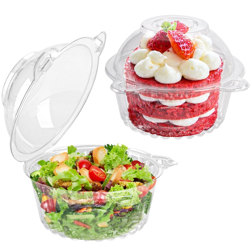 NPLUX 100 Pack Individual Cupcake Containers Plastic Cupcake Holders Deep Dome Muffin Containers - Image 2