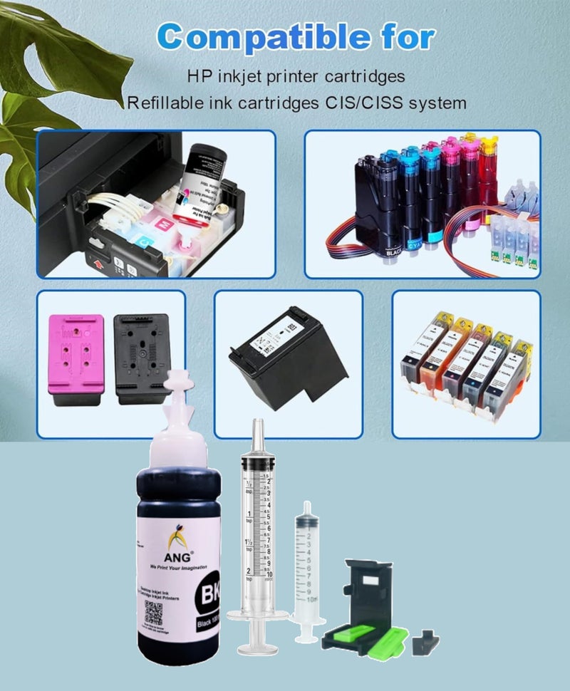 ANG Refill Kit for 805,860,861,803,680,678,682,818,802,901,703,704,702,831,830,46,21,22,27, 28, 56,57 (1 Black 1 Syringe 1 Tools) - Image 3