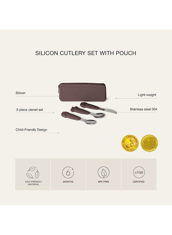Citron - Silicone Cutlery Set With Pouch Vehicles - Eco - Friendly Utensils For On - The - Go - Dining - Image 1