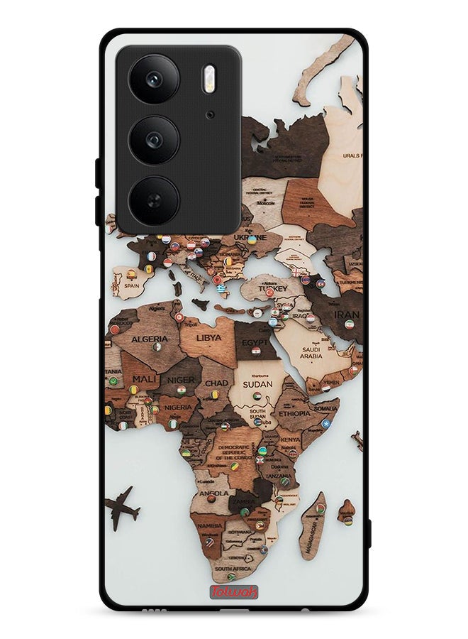 Tolwak Realme C75 4G Protective Case Cover World Map Art - Image 1