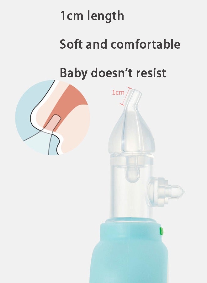 DUOLADUOBU Baby Nasal Aspirator with Anti-slip Forceps Set, Safe Nasal Aspirator - Anti Reflux Design Without Bisphenol A Silicone Immediate Relief from Blocked Baby Nose (Blue) - Image 3
