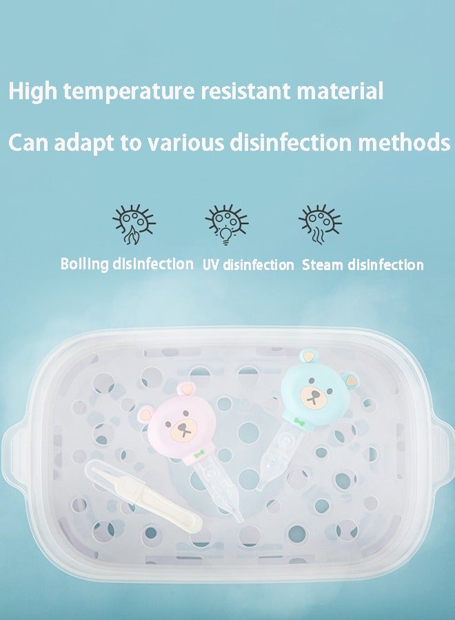 DUOLADUOBU Baby Nasal Aspirator with Anti-slip Forceps Set, Safe Nasal Aspirator - Anti Reflux Design Without Bisphenol A Silicone Immediate Relief from Blocked Baby Nose (Blue) - Image 5