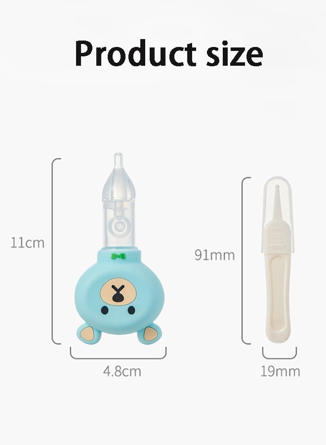 DUOLADUOBU Baby Nasal Aspirator with Anti-slip Forceps Set, Safe Nasal Aspirator - Anti Reflux Design Without Bisphenol A Silicone Immediate Relief from Blocked Baby Nose (Blue) - Image 2