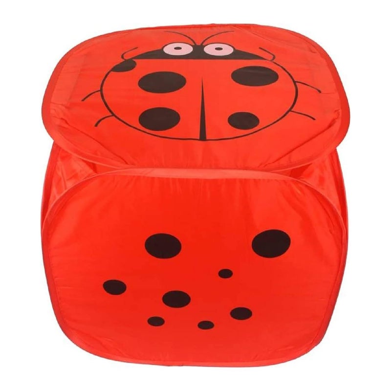 Kuber Industries Printed Foldable Polyster Laundry Basket Toy Storage Basket Cloth Storage Basket With Lid Handles MulticolorHS43KUBMART25852 - Image 2