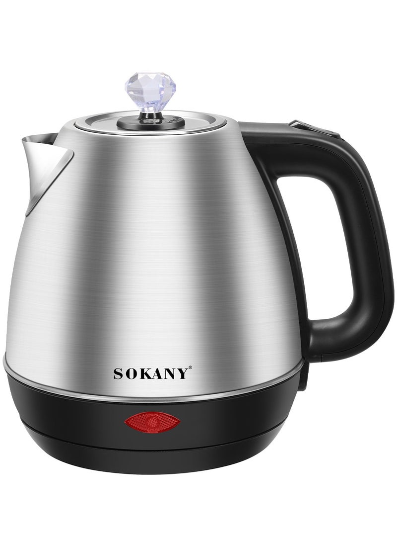 sokany SOKANY Household Portable Electric Kettle, Office Simple Small Multifunctional Electric Kettle, Silver 1500 Watt 1.7-Liter - Plug: British Standard  - Image 1