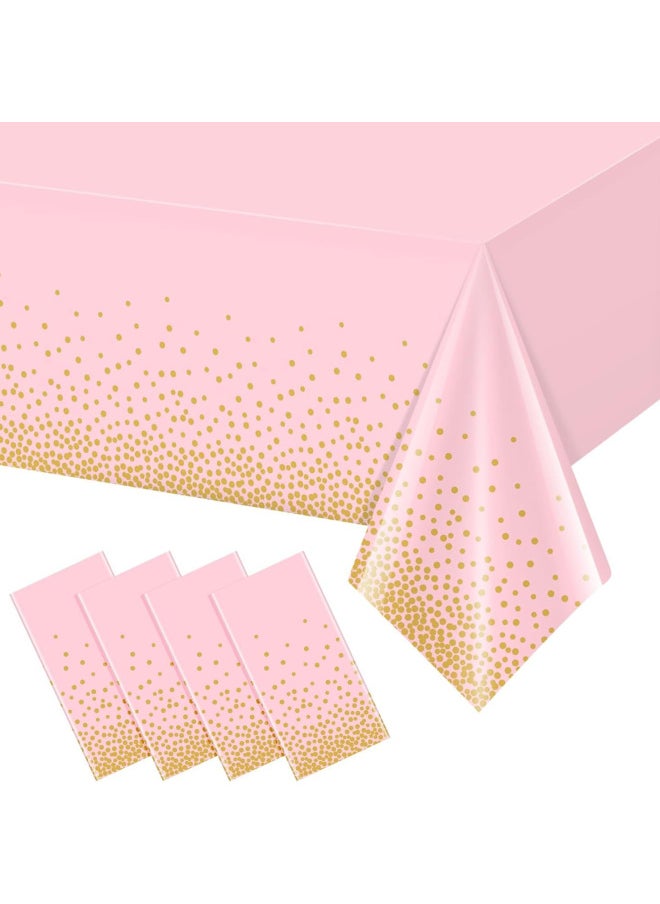 Generic Light Blue Gold Dot Plastic Tablecloth 54 X 108 Inch Blue Disposable Tablecloth With Gold Dot-Color:Foundation Gold Dot-Specifications:137*274CM 3 Silk  - Image 1