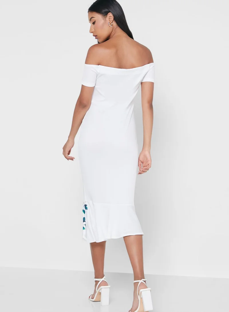 ELLA Off Shoulder Printed Dress