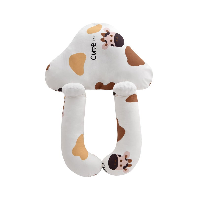 Newborn Cotton Print Anti-Startle Pillow(High-stretch cotton pillow core) short white cow shaped pillow + comfort arm (High-stretch cotton pillow core) short white cow shaped pillow + comfort arm 