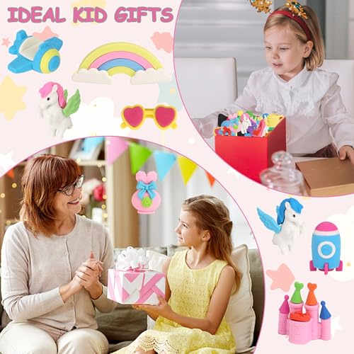 Cllayees 72 Pcs Erasers for Kids, Mini Pencil Eraser Bulk Classroom Prizes, Fun Puzzle Erasers for Girl Preschool Elementary Student, Back to School Supplies - Image 4