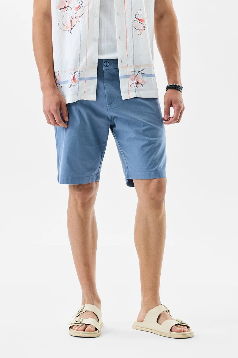 سنيتش Blue Solid Regular Fit Shorts