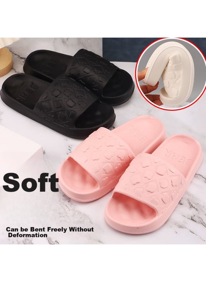 IQGD Iqgd Slippers Women's Floor Slippers Soft Bottom Couple Anti-skid Bathroom Home 2456 Black 40-41  - Image 1