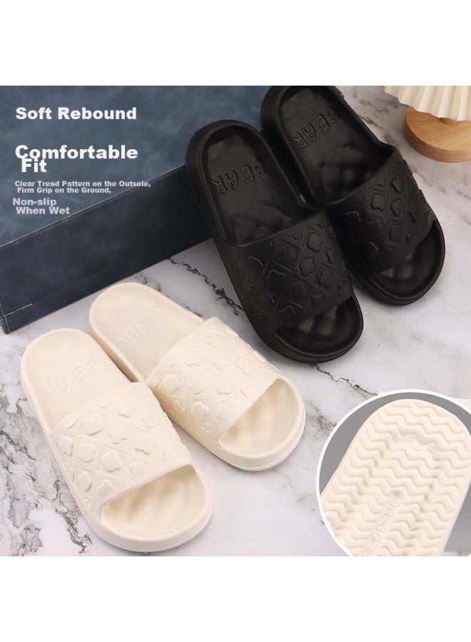 IQGD Iqgd Slippers Women's Floor Slippers Soft Bottom Couple Anti-skid Bathroom Home 2456 Black 40-41  - Image 4