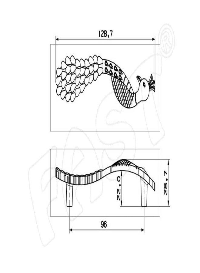 فاست مقبضان للأبواب من النحاس الأصفر العتيق بتصميم طاووس من فاست CP16 (4 بوصة، قطعتان)، مقبض سحب - Image 3