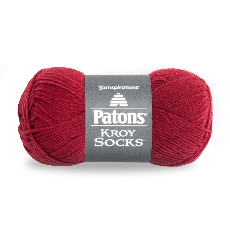 Patons Kroy Socks Yarn - (1) Gauge - 1.75 oz - Red - For Crochet, Knitting & Crafting - Image 1