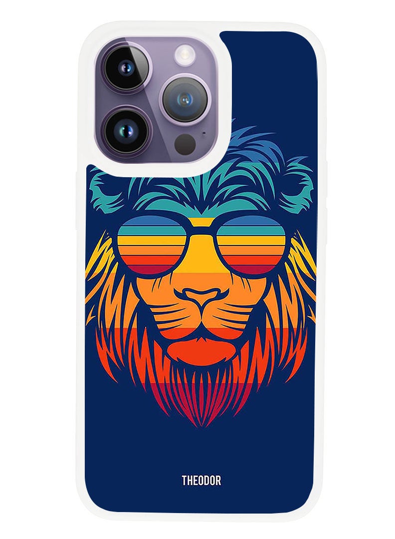 Theodor Protective Case Anti Scratch Shock Proof Cover For APPLE IPHONE 14 PRO MAX Lion (White Bumper) - Image 1