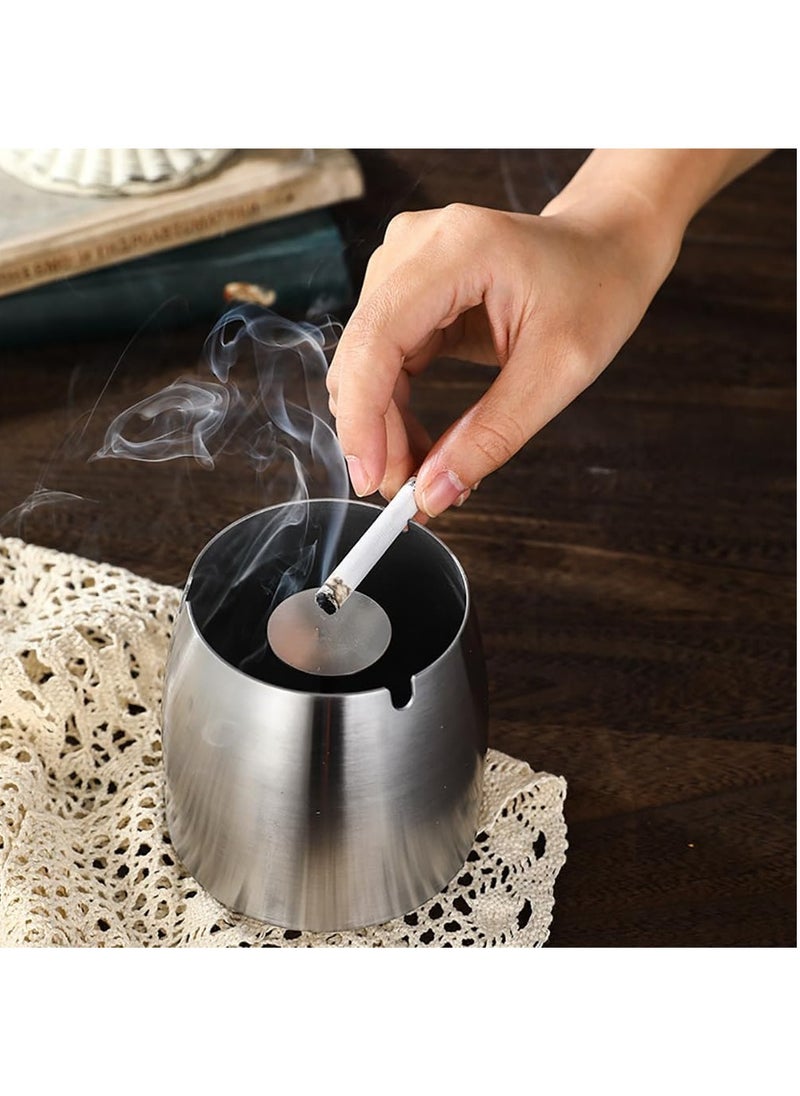 Rubik Ashtray with Lid, Stainless Steel Covered Windproof Ash Tray for Indoor Outdoor Patio Home Office Living Room Hotel (Gold)  - Image 5