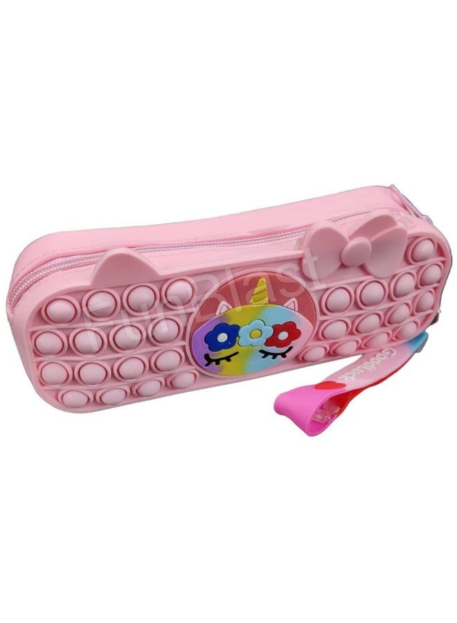 FunBlast FunBlast Pop it Pouches for Girls - Unicorn Pencil Case Pop It Toy, Pop it Stationery Organizer kit- Multifunctional Zipper Pouch, Stationery Storage Bag, Return Gift for Kids (Pink)  - Image 1