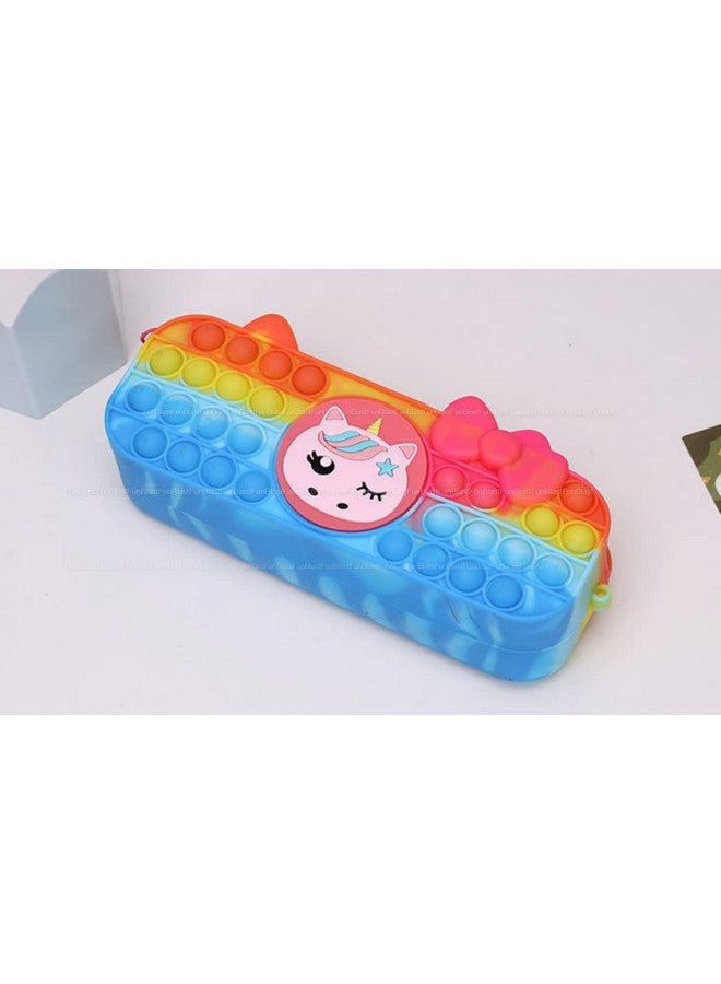 FunBlast FunBlast Pop it Pouches for Girls - Unicorn Pencil Case Pop It Toy, Pop it Stationery Organizer kit- Multifunctional Zipper Pouch, Stationery Storage Bag, Return Gift for Kids (Pink)  - Image 5
