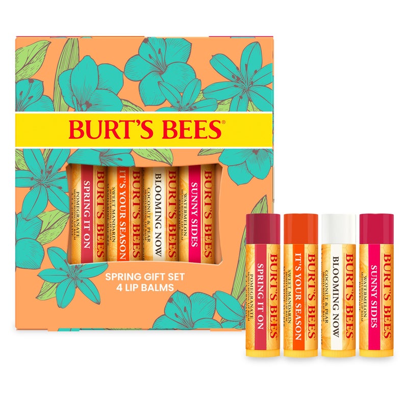 Burt's Bees Gifts Ideas - Just Picked Lip Balm Set, Pomegranate, Watermelon, Sweet Mandarin, Coconut & Pear, Natural Origin Lip Treatment, 4 Tubes, 0.15 oz. - Image 1