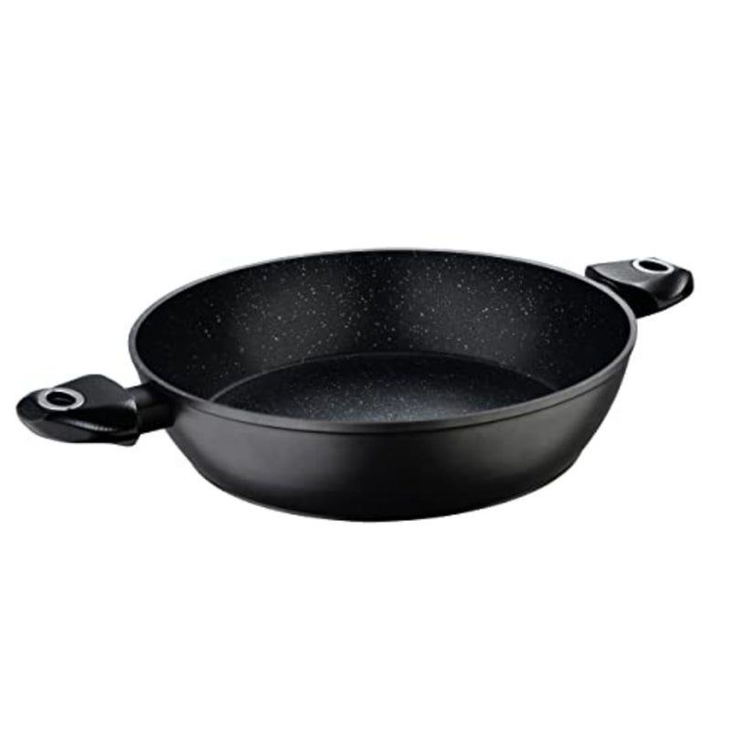 Orion Forged Aluminium Shallow Pot With Lid 32cm, Induction bottom, Marble+ Non-Stick Coating, Grey colour, BG35855GY - Image 4
