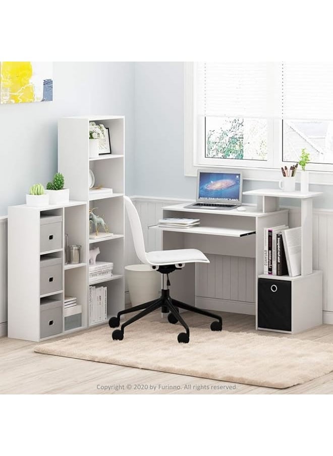 MODERN HOME 5-Tier Reversible Color Open Shelf Bookcase – White Storage Unit.  - Image 1