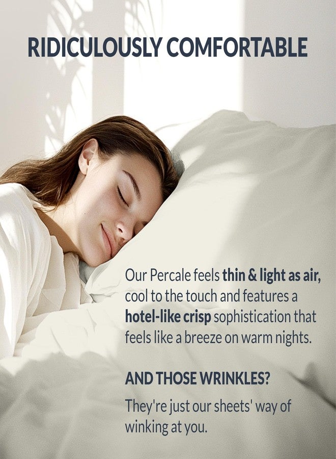 Sweave 100% Cotton Percale Sheets Full Size - Cool & Crisp Hotel Feeling, Breathable, Softer After Each Wash, Fitted Sheets with Deep Pockets, Double-Elastic & Corner Straps, Z-Hem Luxury Stitching - Image 2