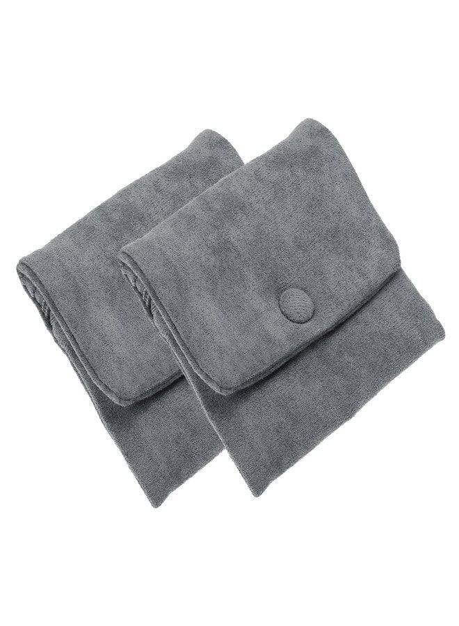 PATIKIL Travel Jewelry Pouches, 2 Pcs Soft Portable Small Velvet Jewelry Bags with Snap Button and Zipper for Earrings Necklace Bracelets Storage Travel, Grey, 4" x 4" - Image 1