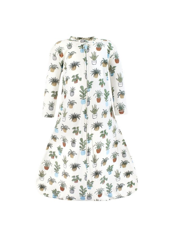 Hudson Baby Unisex Baby Long Sleeve Cotton Jersey Sleeping Bag, Sack, Blanket, Plants, 0-6 Months - Image 1