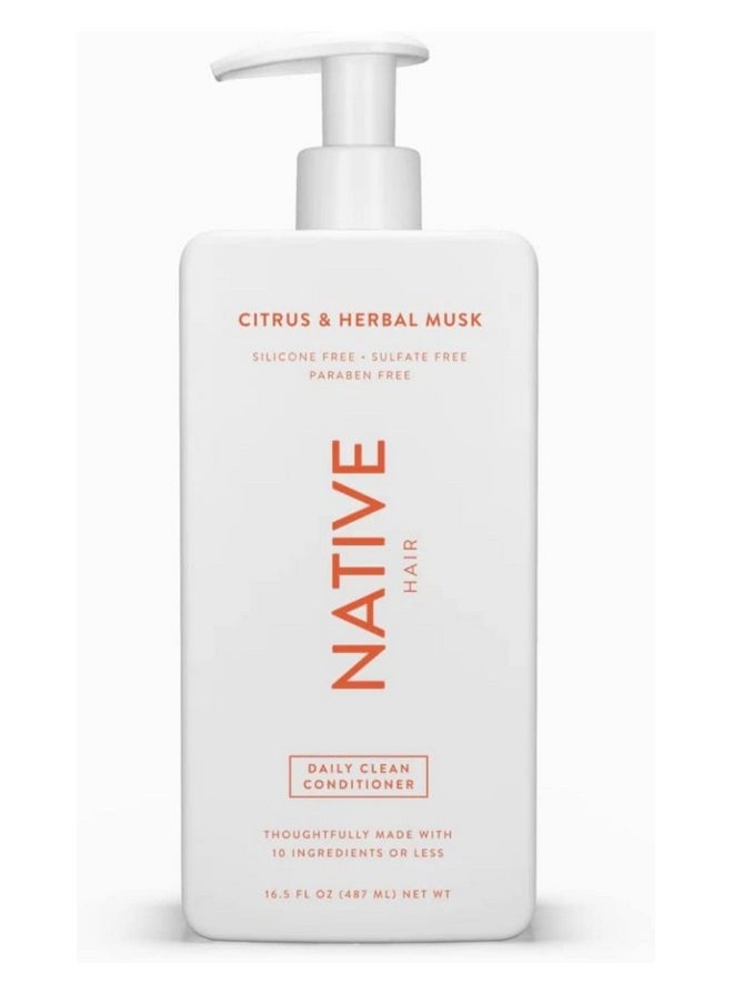 native Shampoo And Conditioner Set Sulfate Free Paraben Free Dye Free With Naturally Derived Clean Ingredients 16.5 Oz (Citrus & Herbal Musk Daily Clean)  - Image 3