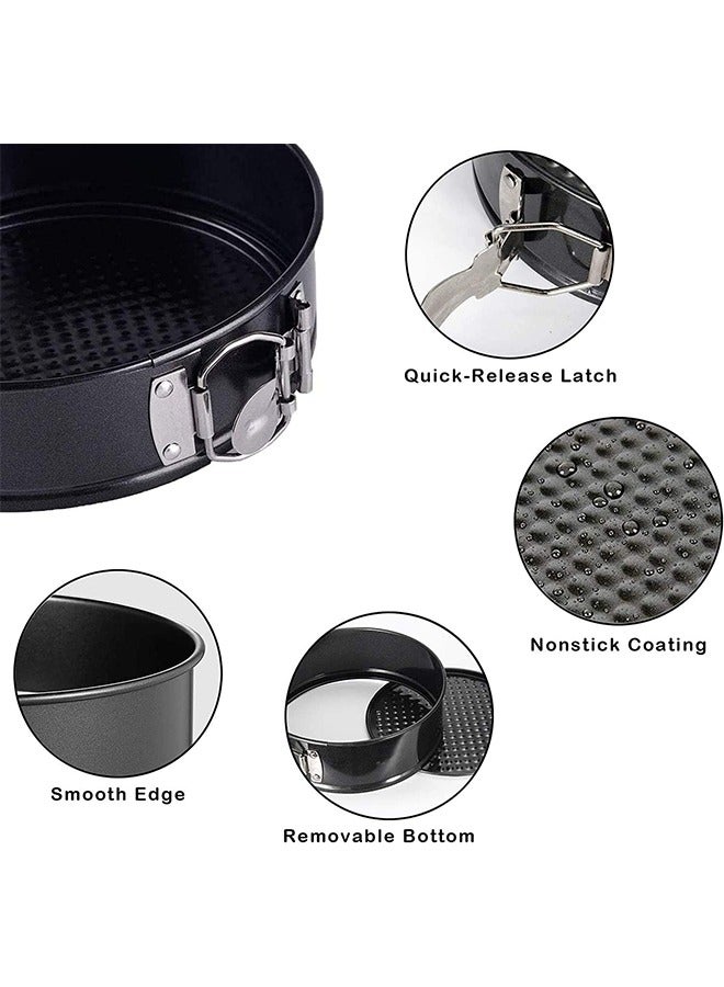 Joybos 3-Piece Attractive Round Cake Pans Non Stick Round Cake Mould Pan Set Springform Cheese cake Pan Non Stick Mold Cake Pan Leakproof Round Mold Cake Pan Set for Oven Baking Carbon Steel 4 7 9 Inches  - Image 3