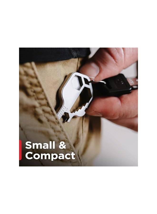 PROMASS promass GAYA Keychain Multitool, Key Shaped Pocket Keyring MultiTool, Small 16-in-1 Ultimate Utility Kit, Made with Lightweight Stainless Steel, TSA Compliant  - Image 4
