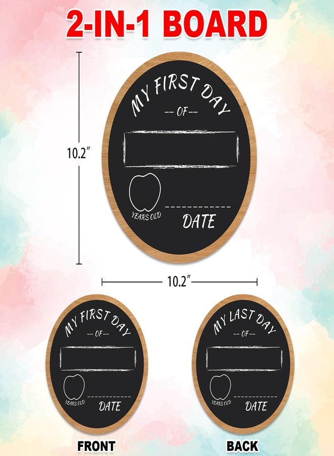 JUESMOS First and Last Day of School Chalkboard Sign 10.2" Double Sided Back to School Board for Kids Girls Boys Reusable My First Day of Preschool Kindergarten 1st Grade Photo Props Supplies - Image 5