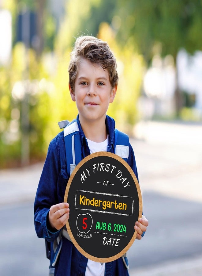 JUESMOS First and Last Day of School Chalkboard Sign 10.2" Double Sided Back to School Board for Kids Girls Boys Reusable My First Day of Preschool Kindergarten 1st Grade Photo Props Supplies - Image 4