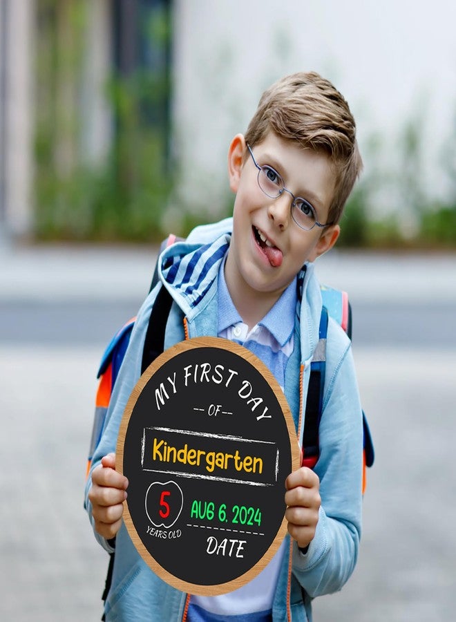 JUESMOS First and Last Day of School Chalkboard Sign 10.2" Double Sided Back to School Board for Kids Girls Boys Reusable My First Day of Preschool Kindergarten 1st Grade Photo Props Supplies - Image 2