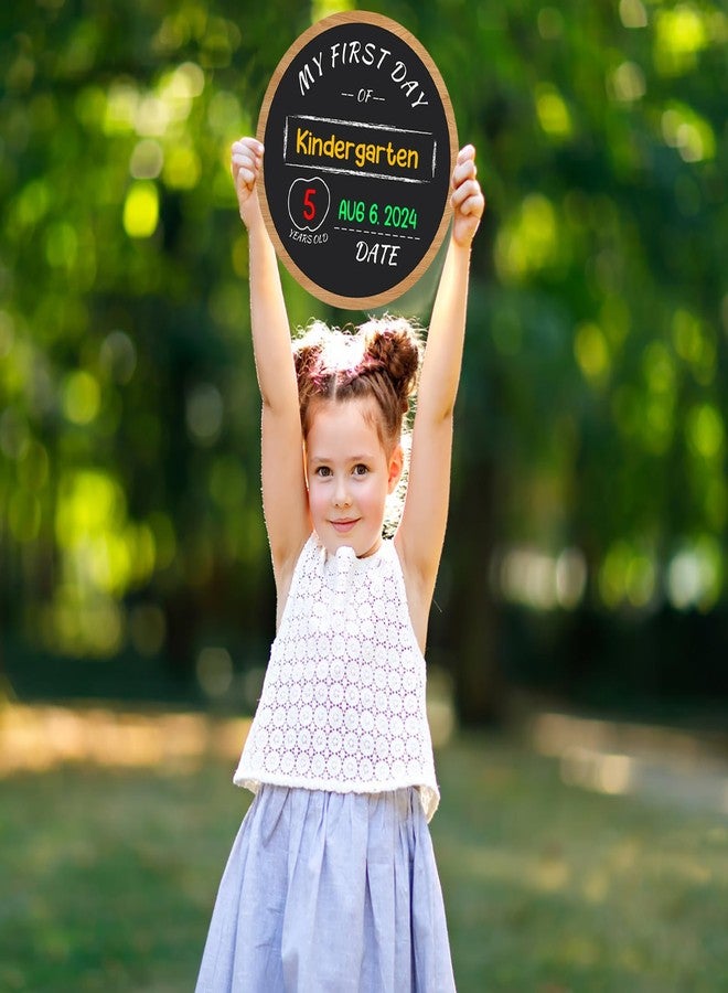 JUESMOS First and Last Day of School Chalkboard Sign 10.2" Double Sided Back to School Board for Kids Girls Boys Reusable My First Day of Preschool Kindergarten 1st Grade Photo Props Supplies - Image 3