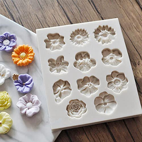 TUKE Sunflower Rose Flowers Shape Silicone Mold Cake DIY Decoration Chocolate 3D Mould Tools Color Random - Image 3