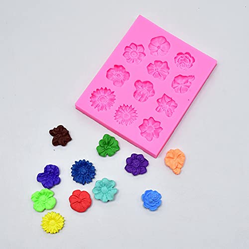 TUKE Sunflower Rose Flowers Shape Silicone Mold Cake DIY Decoration Chocolate 3D Mould Tools Color Random - Image 4