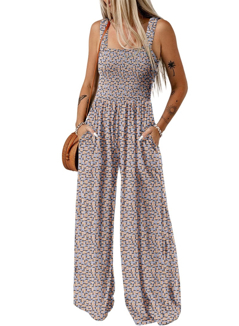 Dokotoo Loose Jumpsuits for Women Overalls Oversized Solid Color Wide Leg One Piece Sleeveless jumpsuit Long Pant Romper with Pockets 2026 Fashion Printed Gray Large - Image 1