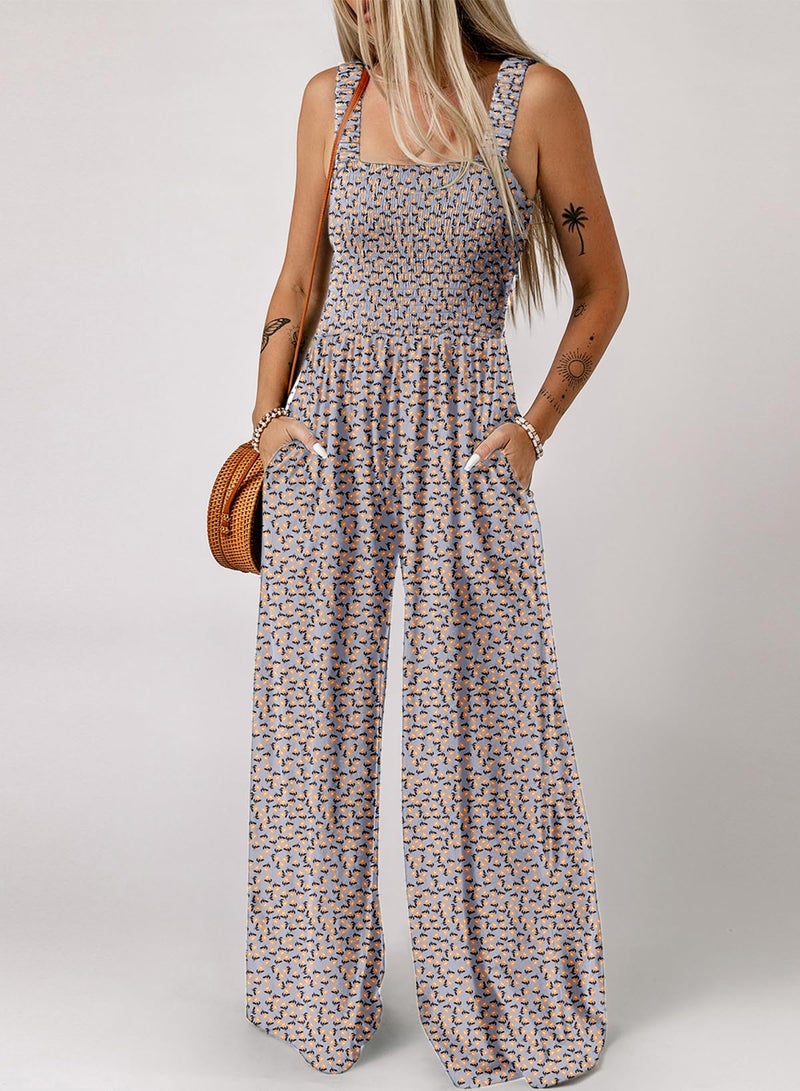 Dokotoo Loose Jumpsuits for Women Overalls Oversized Solid Color Wide Leg One Piece Sleeveless jumpsuit Long Pant Romper with Pockets 2026 Fashion Printed Gray Large - Image 2