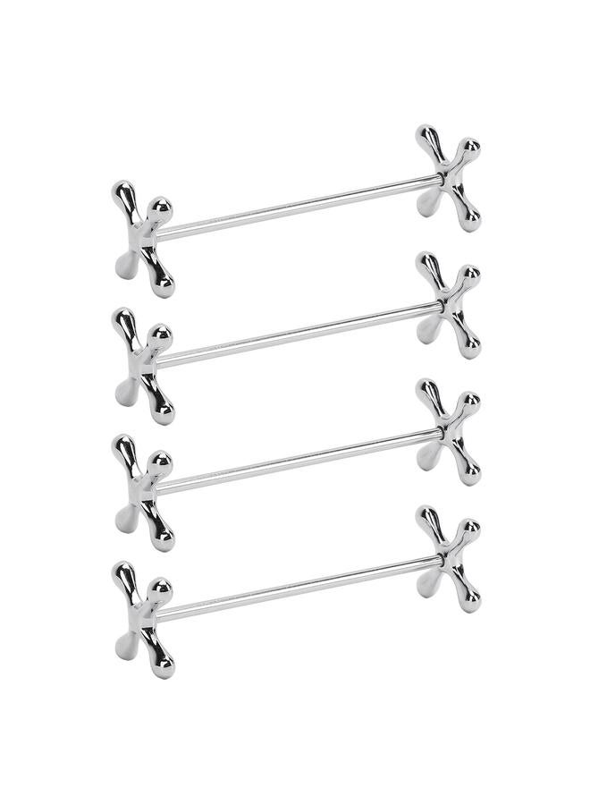 4Pcs Metal Chopsticks Rest Stable Prevent Slip Multifunctional Stainless Steel Chopsticks Rest Pillow for Spoons Forks Knifes