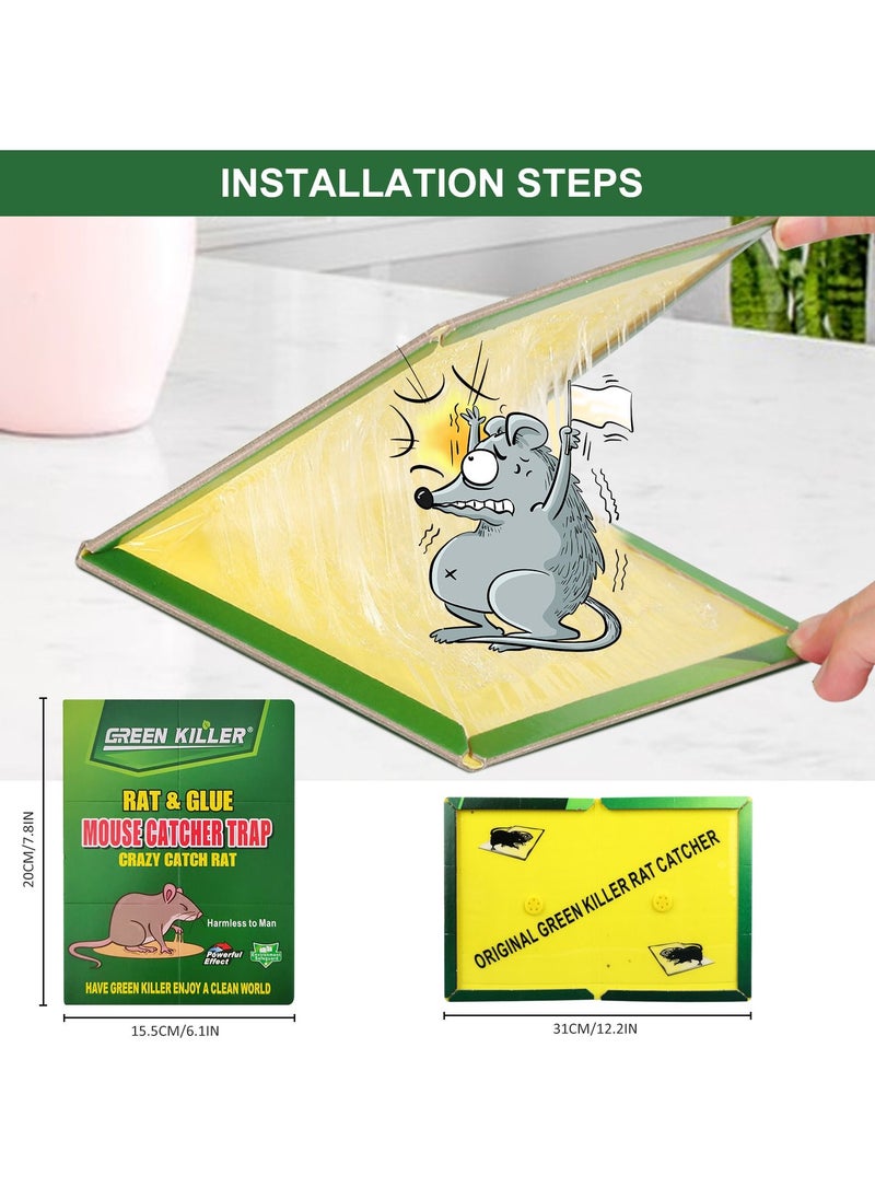 URbazaar - 12 Pcs Set Mouse Traps Indoor,Mouse Glue Traps,Sticky Traps, Glue Boards Professional Strength That Work Capturing Indoor and Outdoor Rat - Image 1